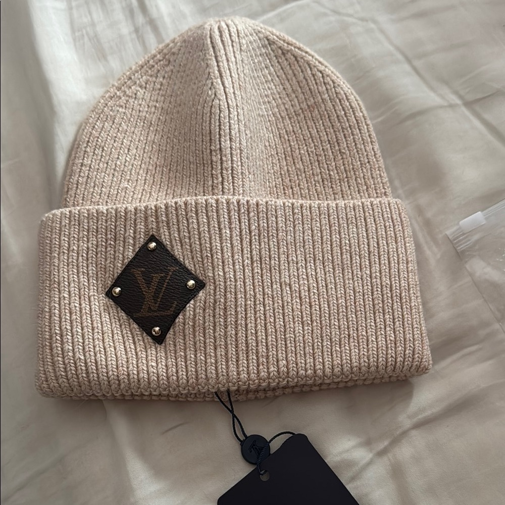 L V beige cream Beanie NEW